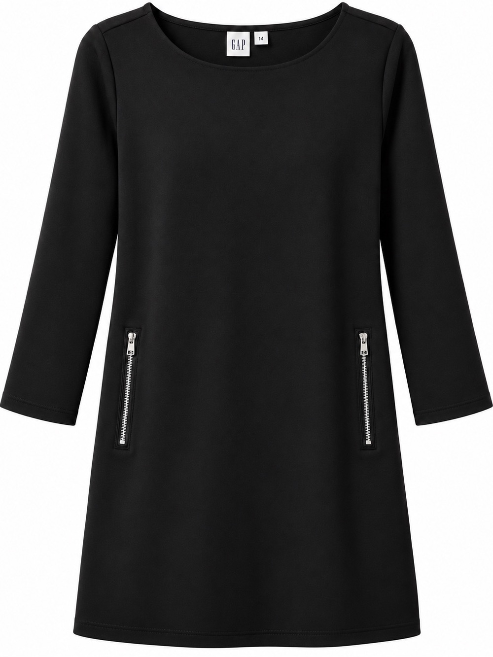 GAP Black Long-Sleeve Shift Dress